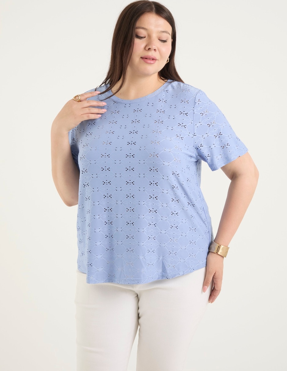 Playera manga corta cuello redondo para mujer Playera manga corta cuello redondo para mujer
