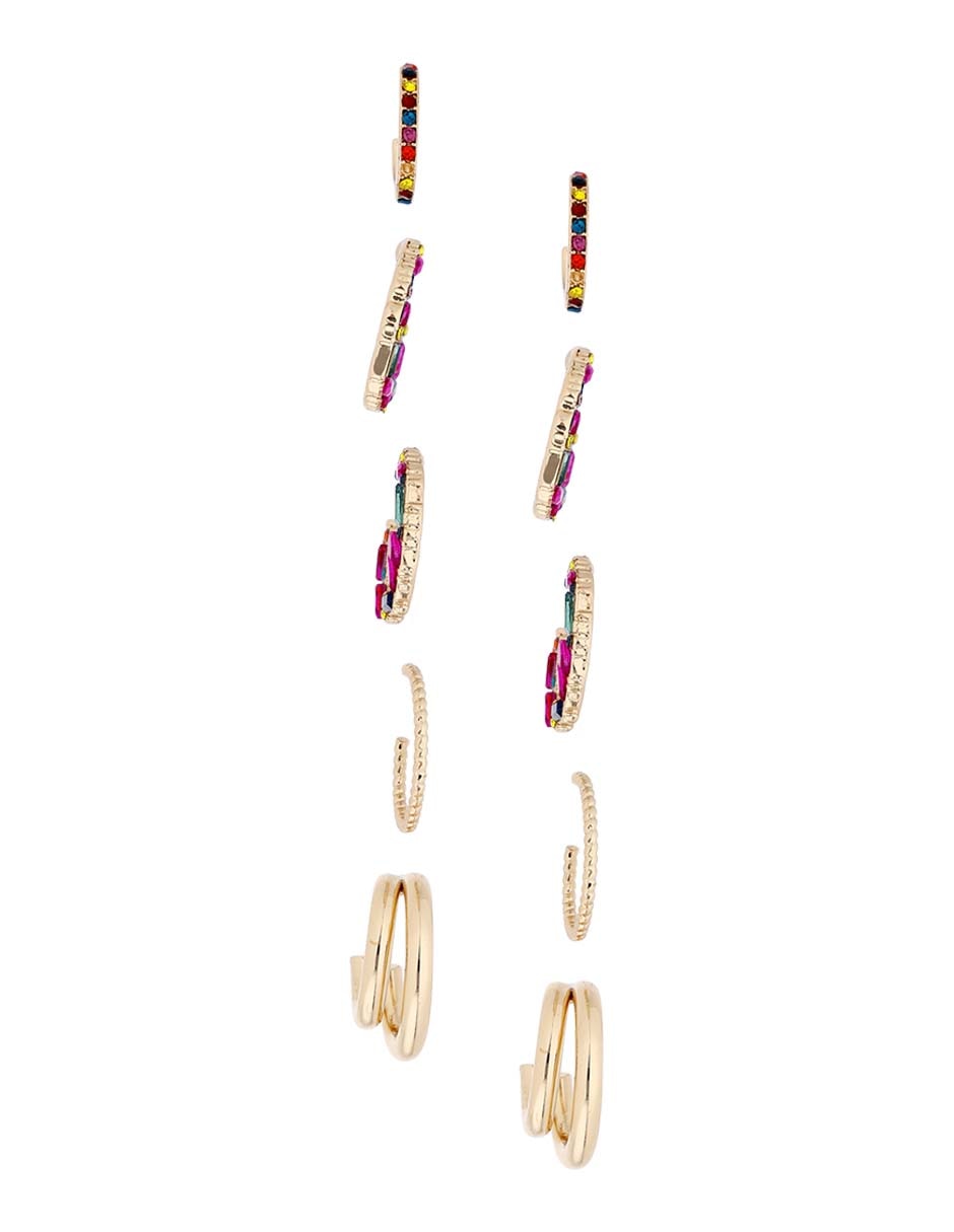 Set de aretes con acabado brillante