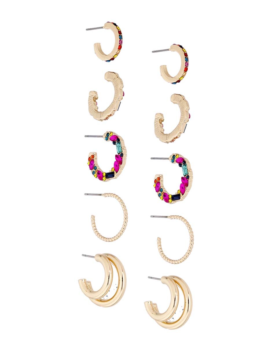 Set de aretes con acabado brillante 4