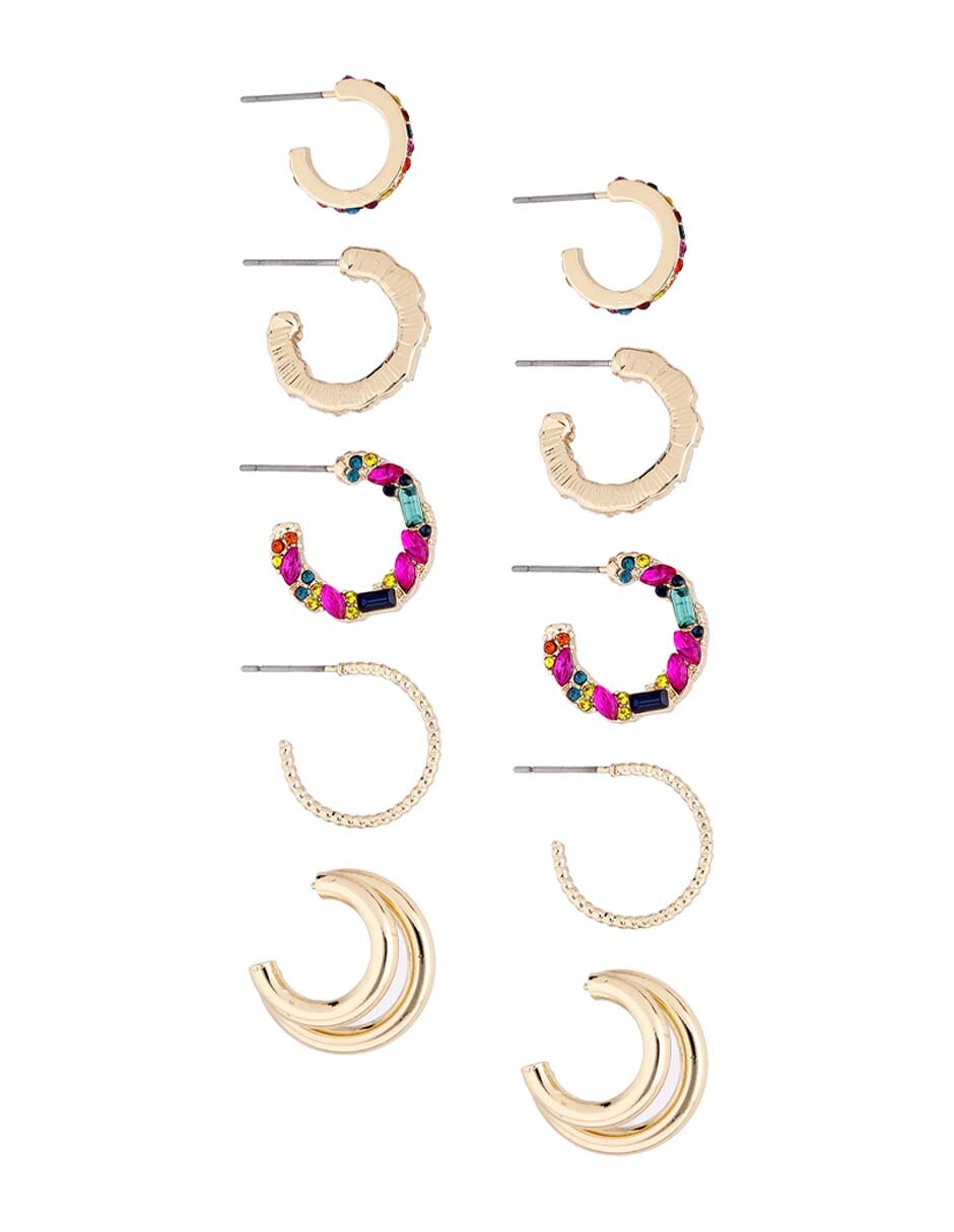 Set de aretes con acabado brillante 3