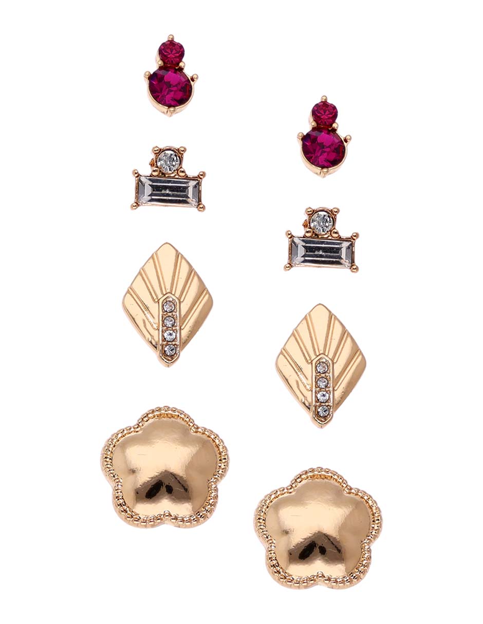 Set de aretes con acabado brillante Set de aretes con acabado brillante