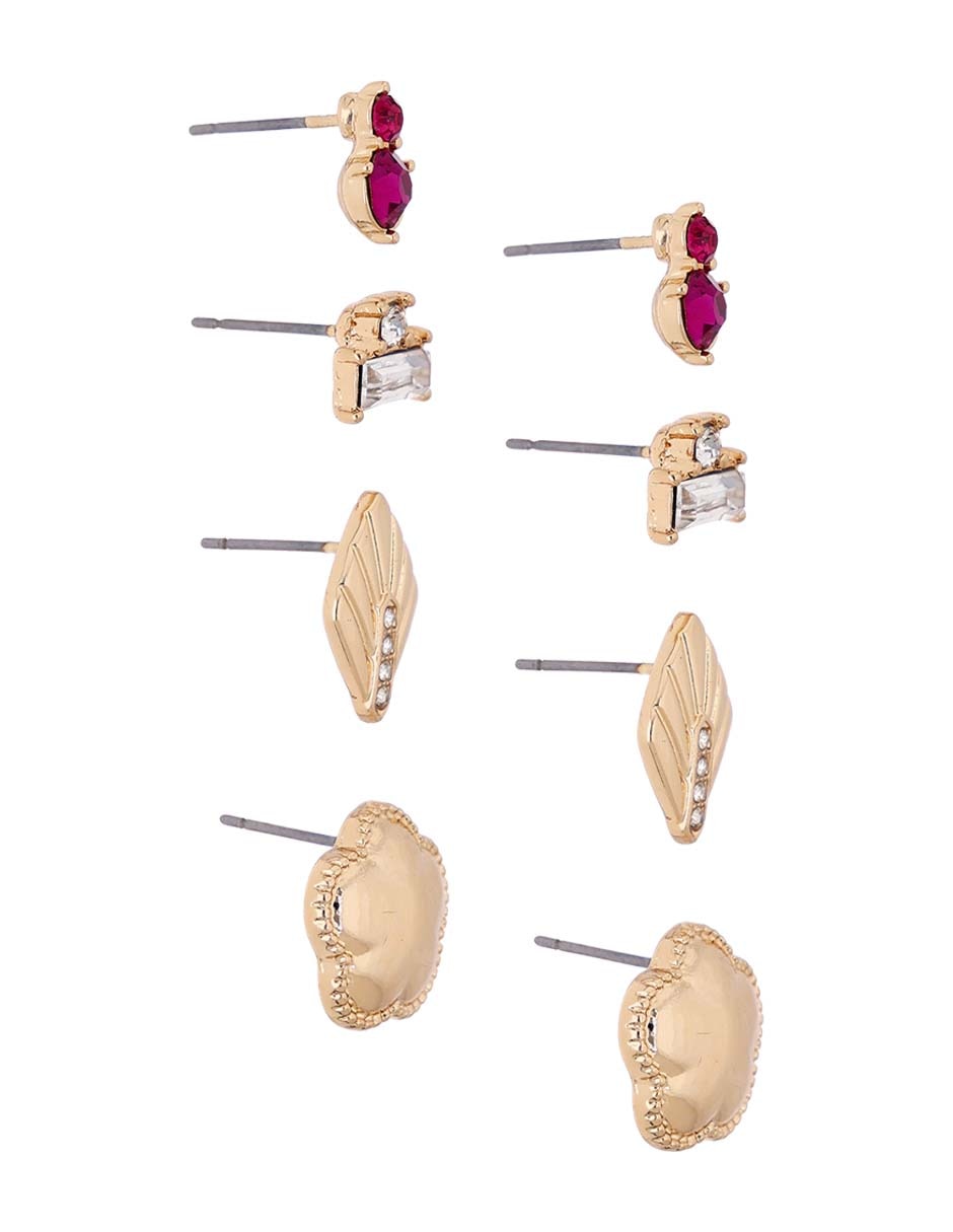 Set de aretes con acabado brillante 2