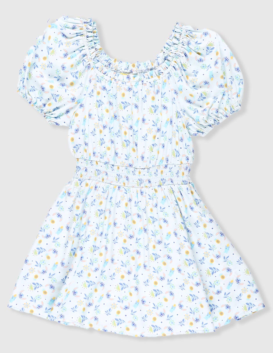Vestido Disney DTR Stitch manga globo para niña