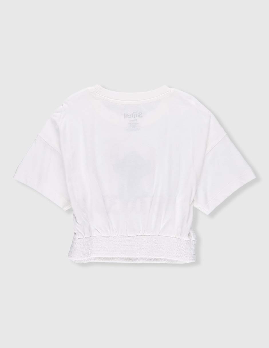 Playera Stitch manga corta para niña