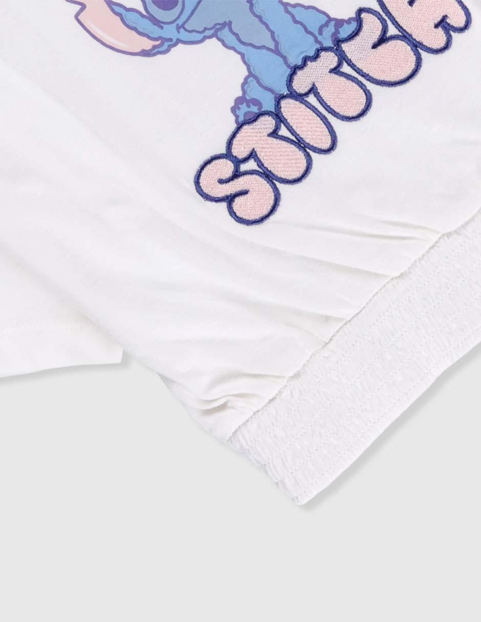 Playera Stitch manga corta para niña