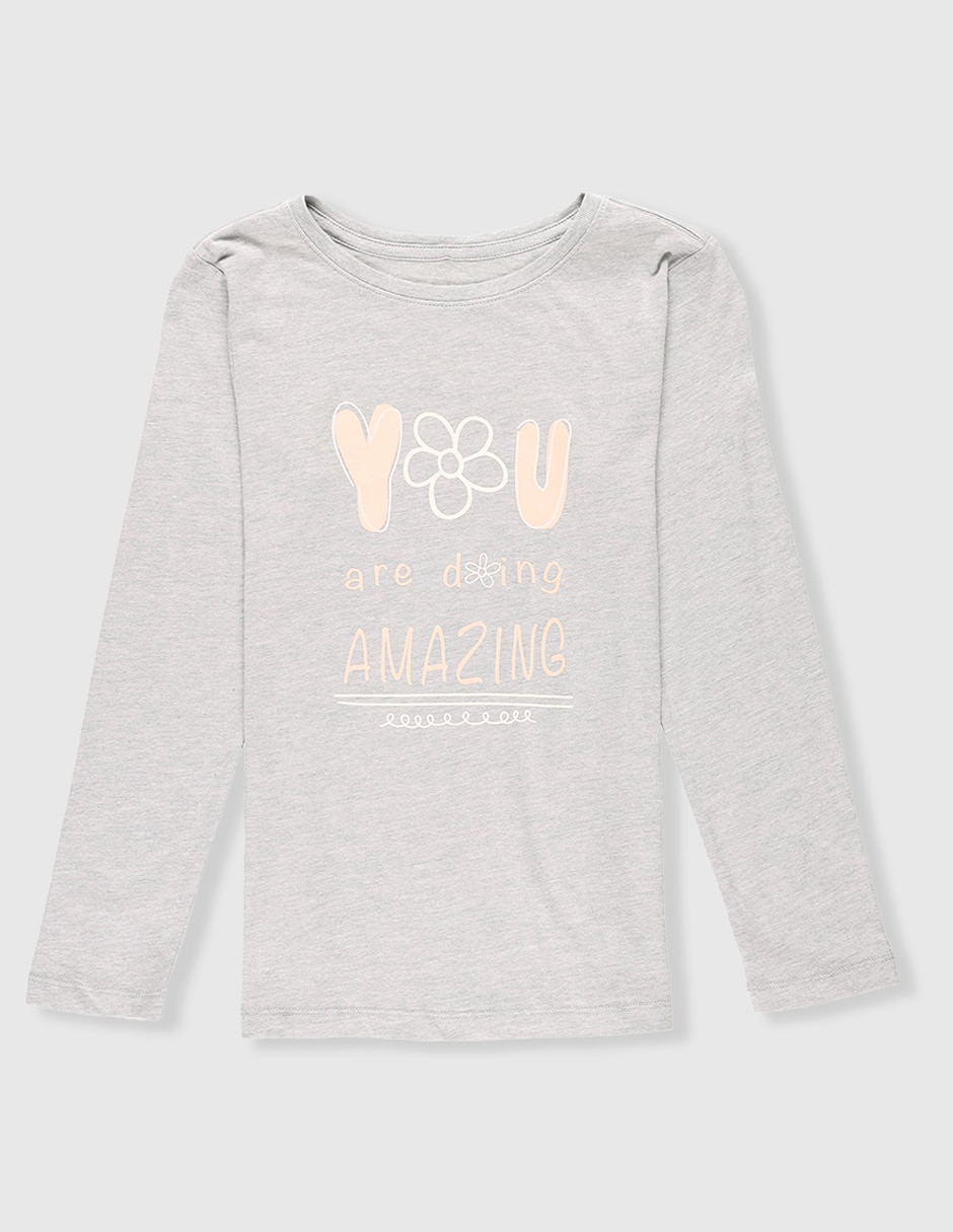 Playera Weekend manga larga para niña