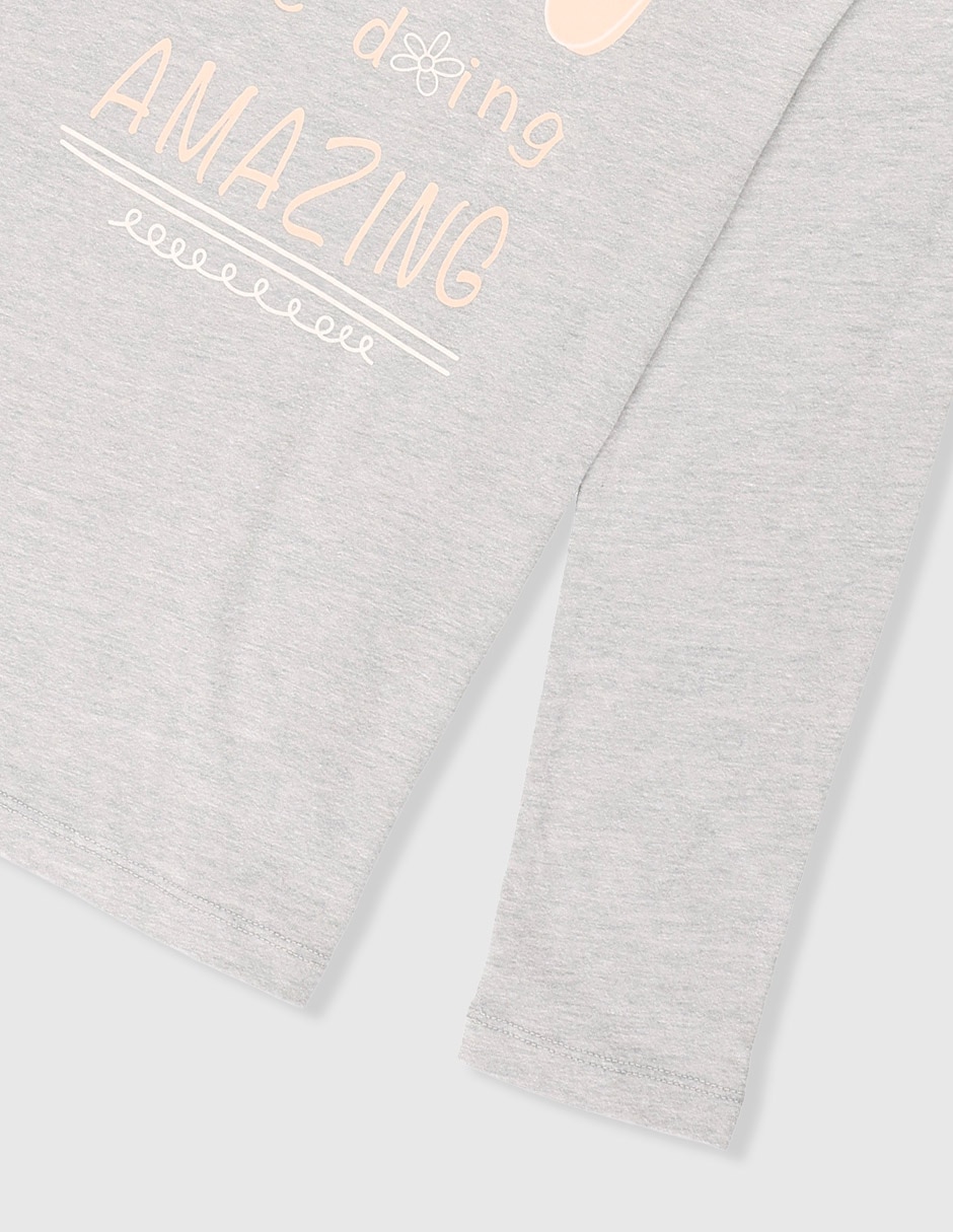 Playera Weekend manga larga para niña