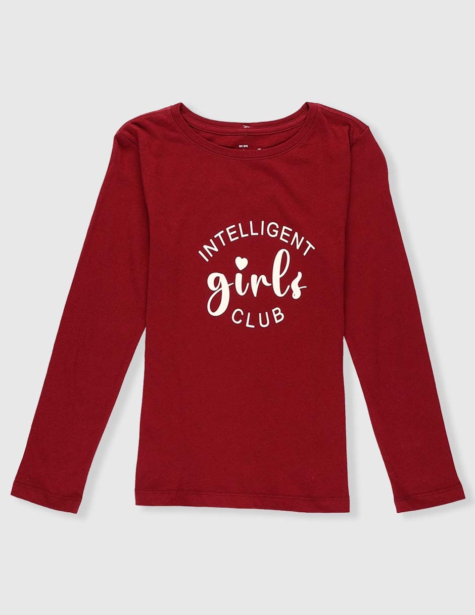 Playera manga larga para niña Playera manga larga para niña