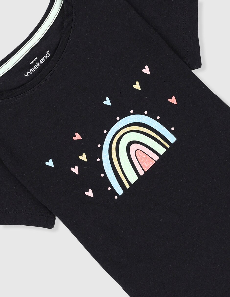 Playera Weekend manga corta para niña
