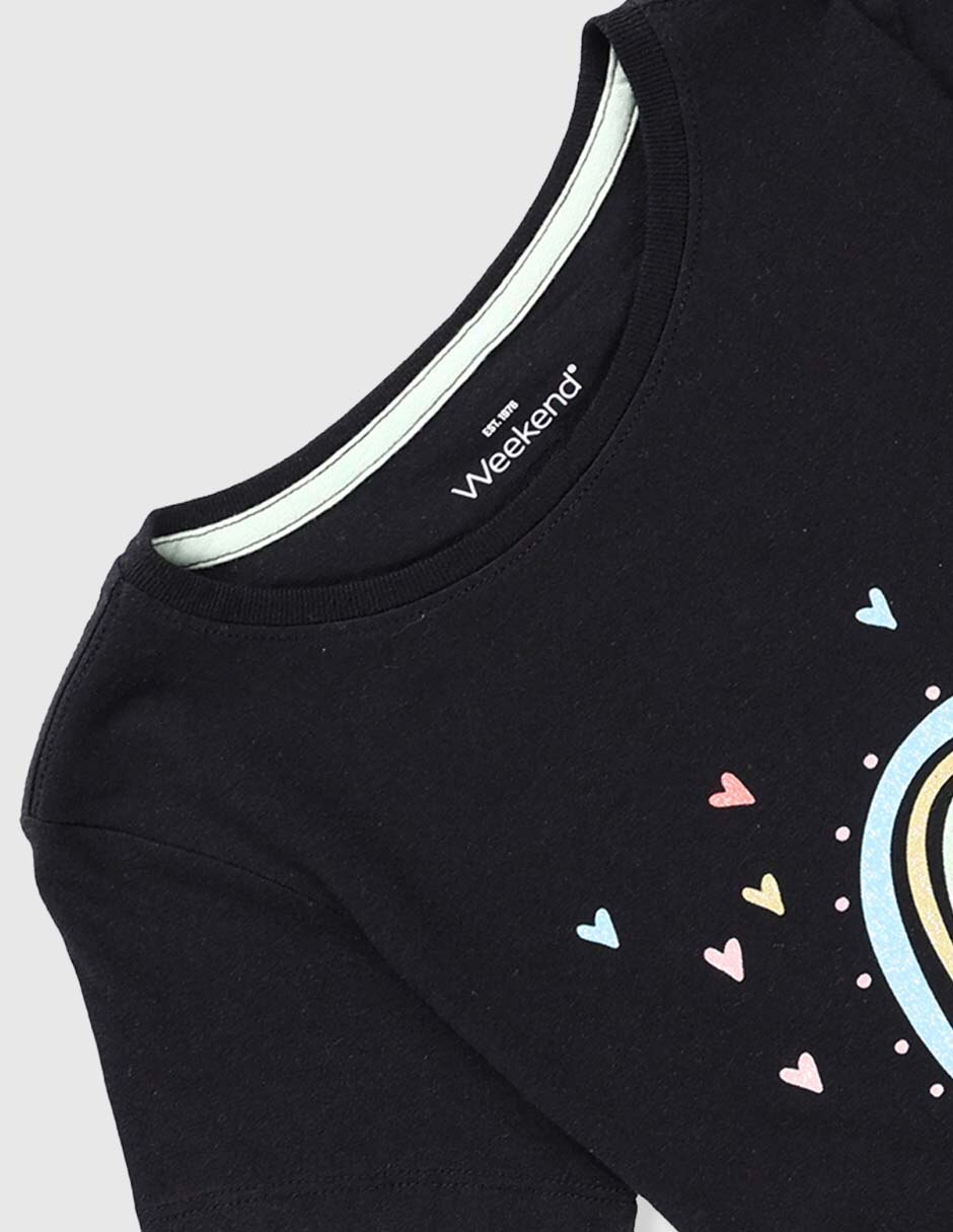 Playera Weekend manga corta para niña