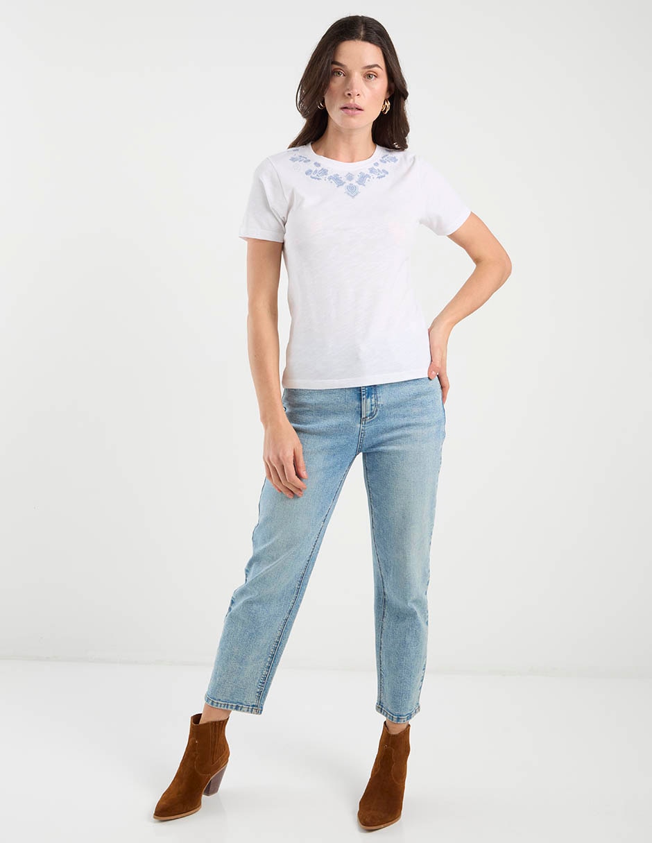 Playera manga corta Week By Weekend cuello redondo para mujer