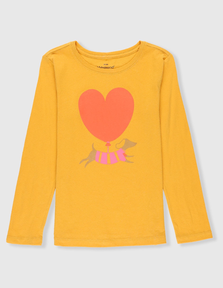 Playera manga larga para niña