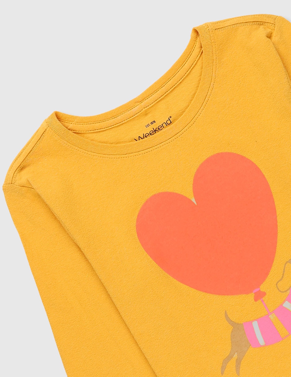 Playera manga larga para niña