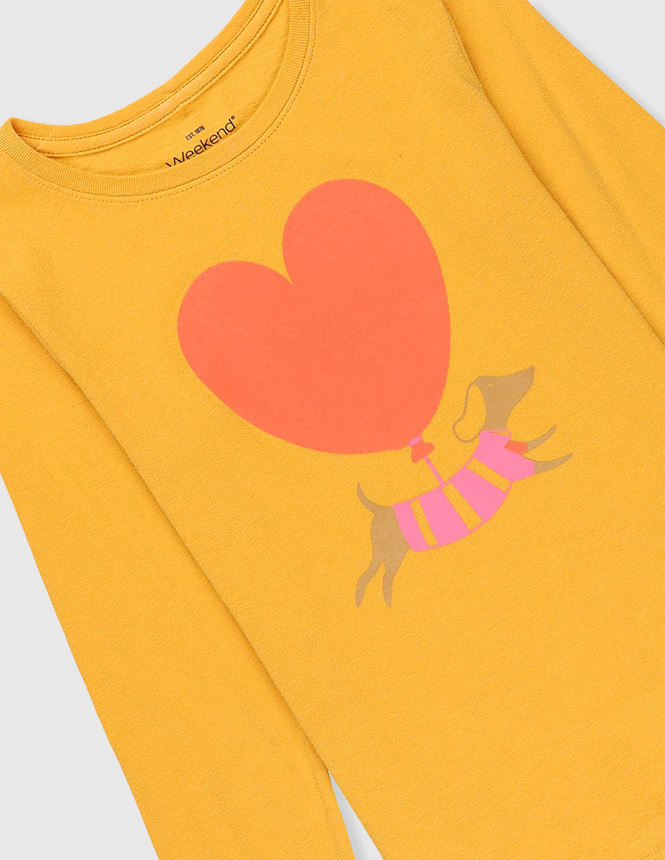Playera manga larga para niña