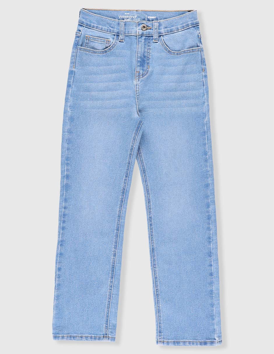 Jeans straight Weekend lavado stone wash para niño