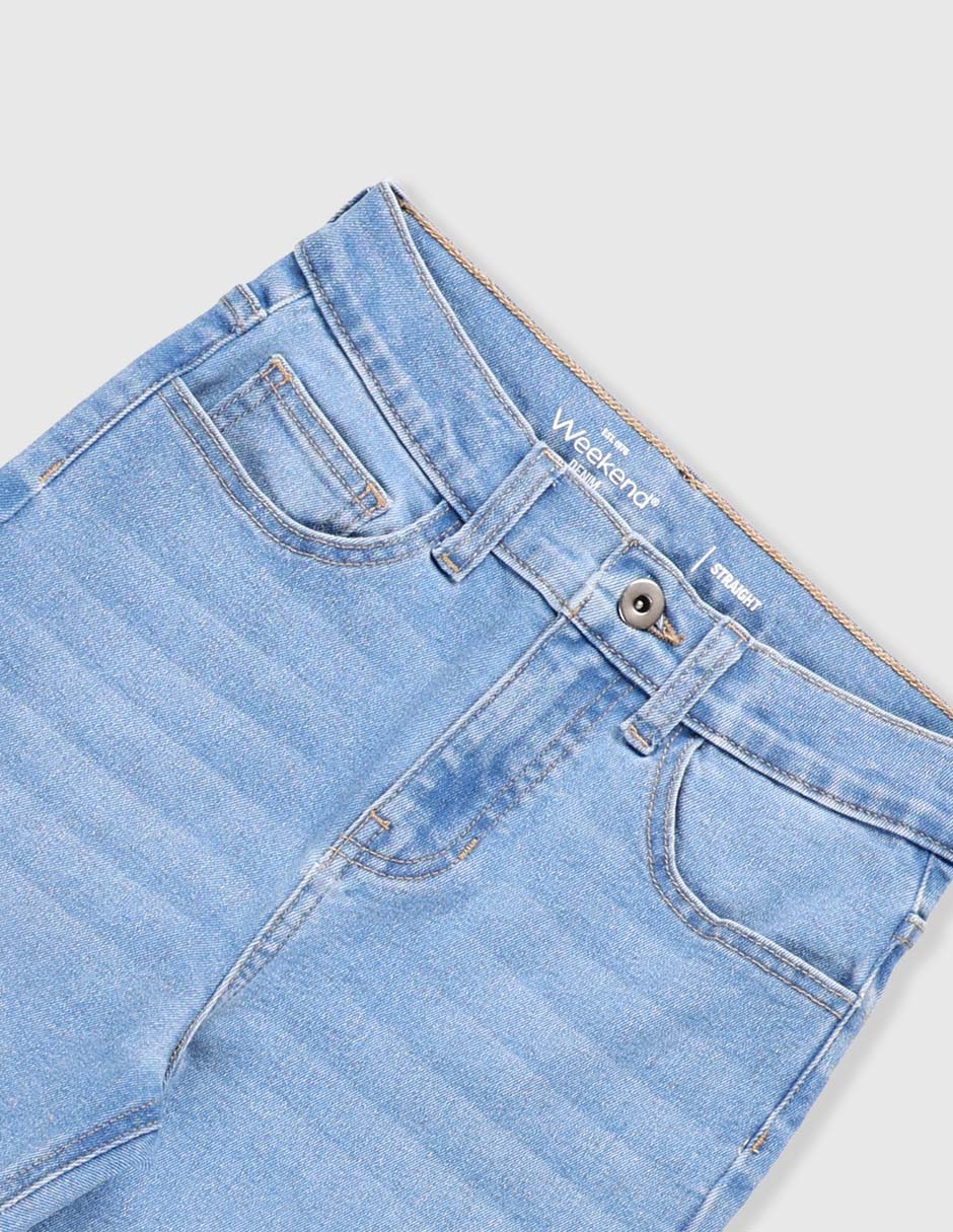 Jeans straight Weekend lavado stone wash para niño