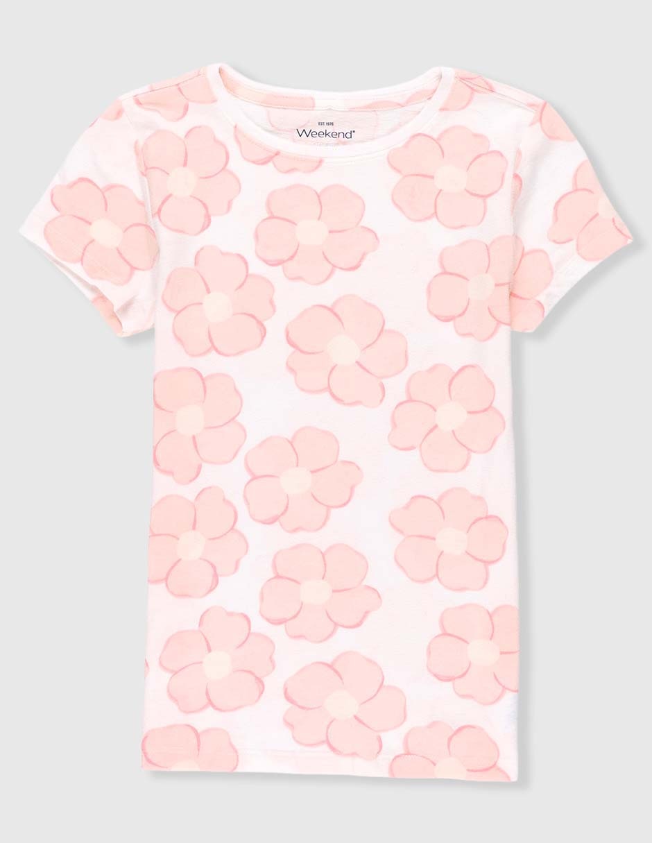 Playera Weekend manga corta para niña