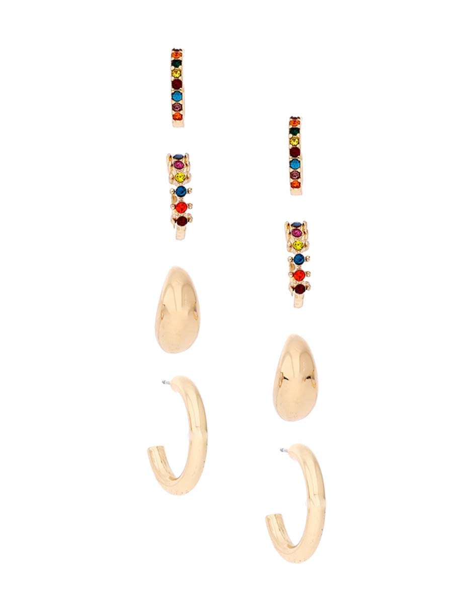 Set de aretes con acabado brillante