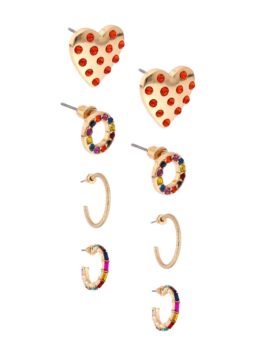 Set de aretes con acabado brillante 4