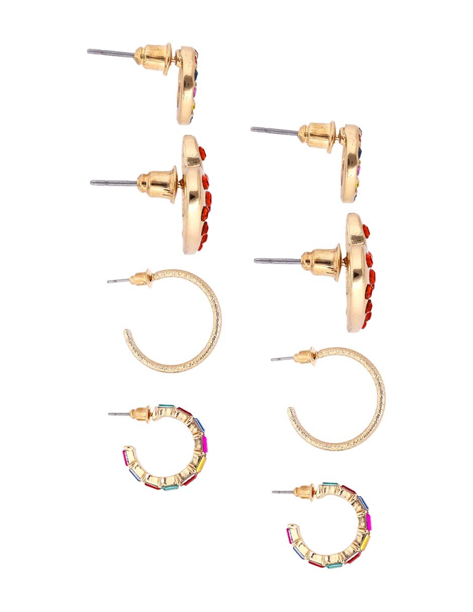 Set de aretes con acabado brillante 3