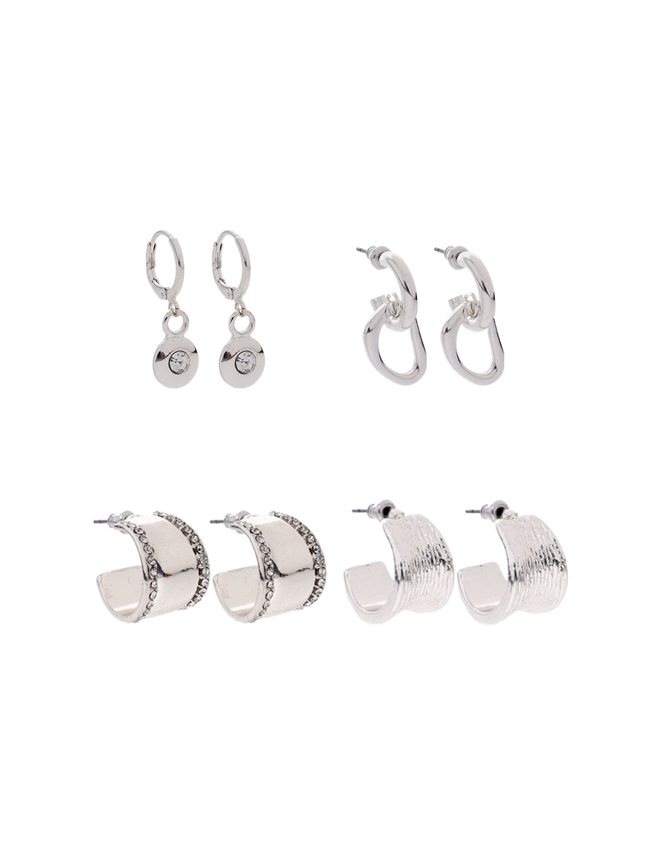 Set de aretes con acabado pulido 2