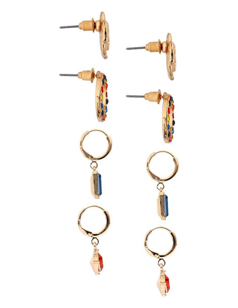 Set de aretes con acabado brillante 3