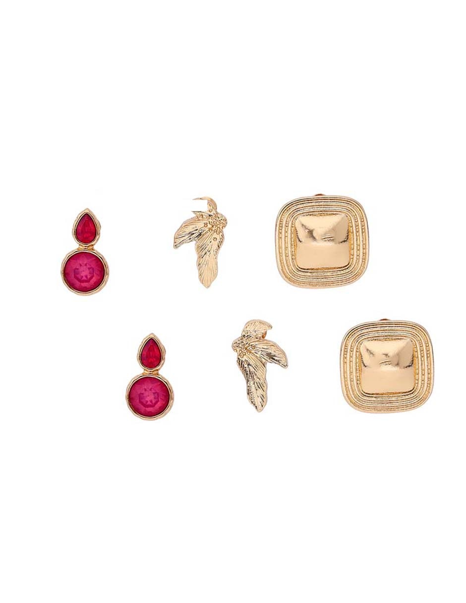 Set de aretes con acabado pulido Set de aretes con acabado pulido