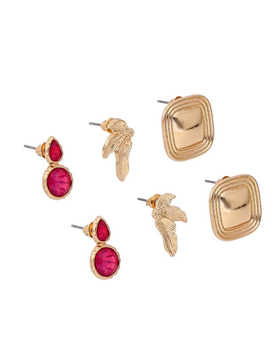 Set de aretes con acabado pulido 2