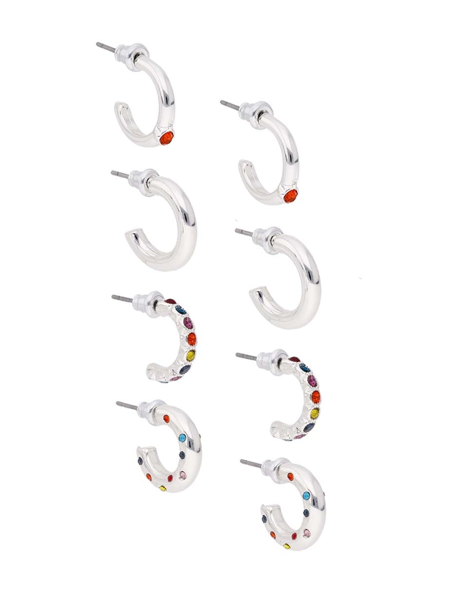 Set de aretes con acabado brillante 2