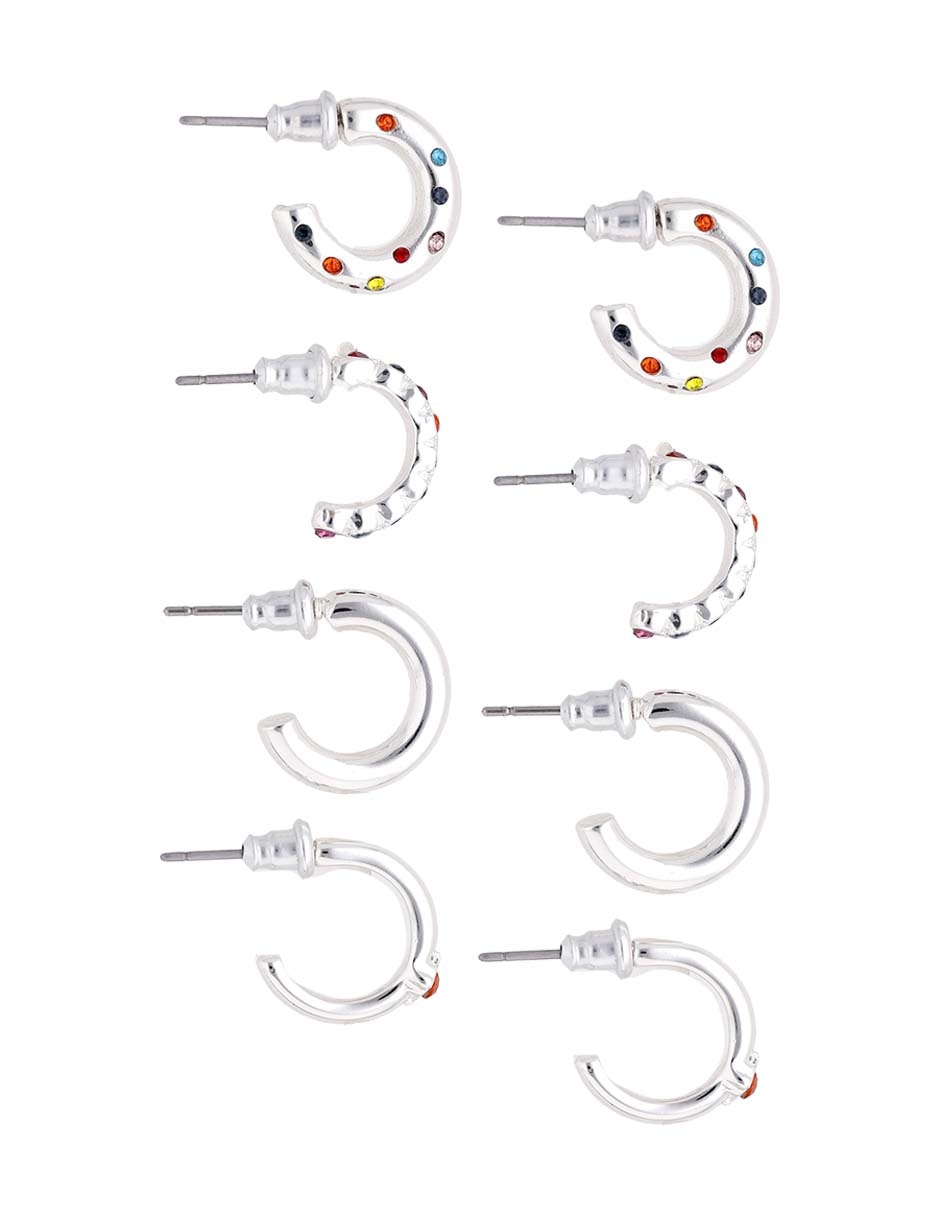 Set de aretes con acabado brillante 3