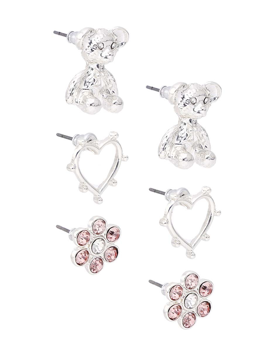 Set de aretes con acabado brillante 2