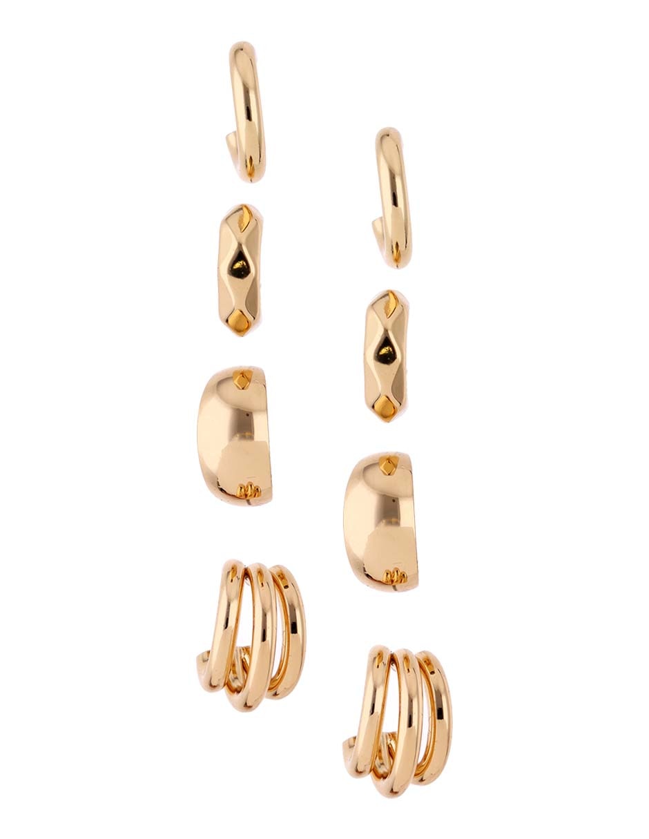 Set de aretes con acabado pulido