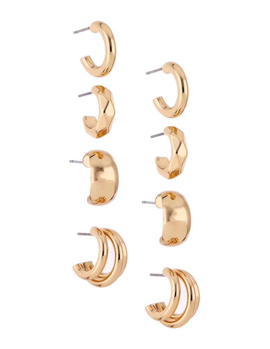 Set de aretes con acabado pulido 2