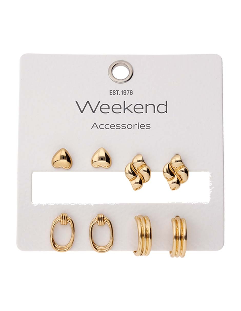 Set de aretes con acabado pulido