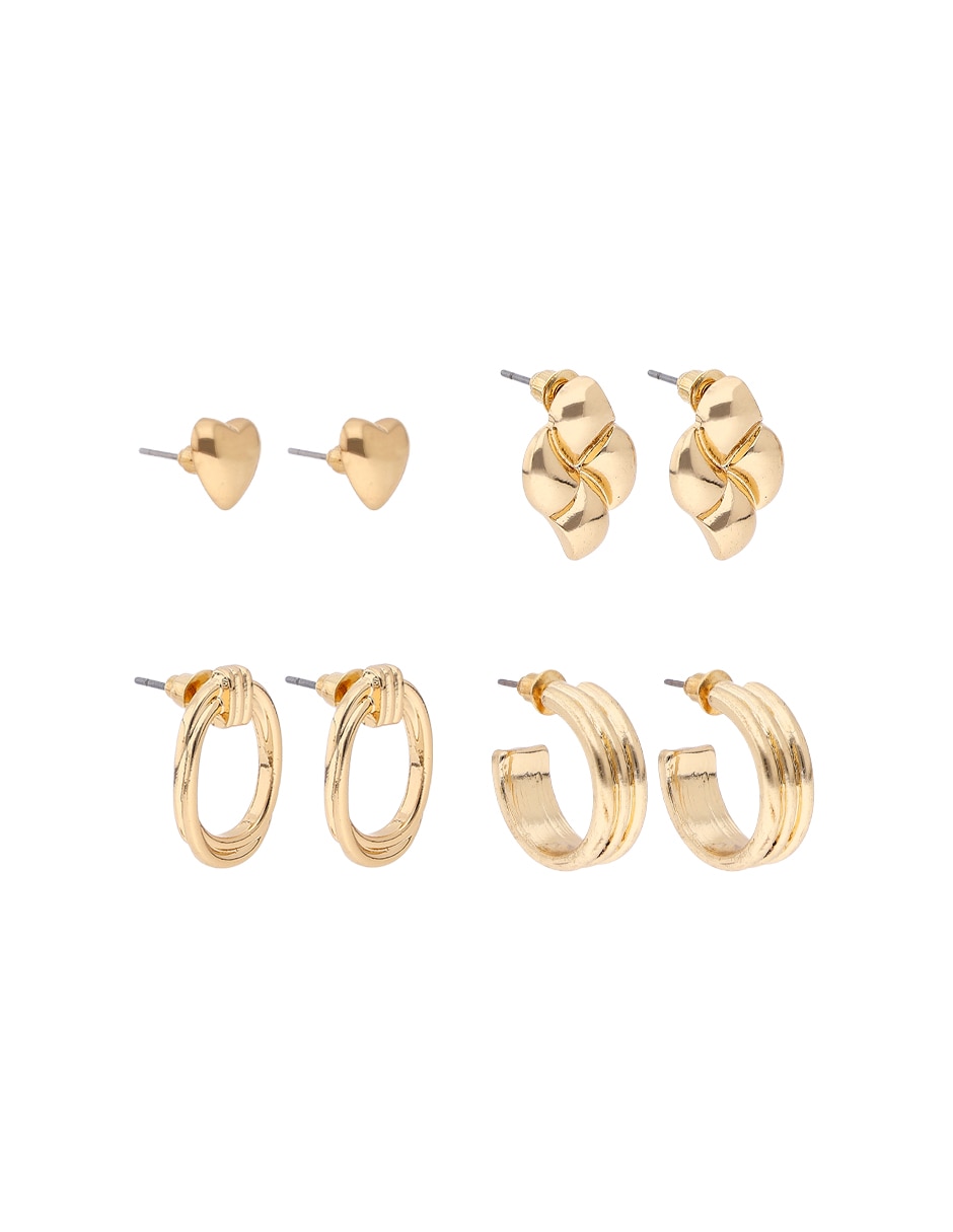 Set de aretes con acabado pulido 2