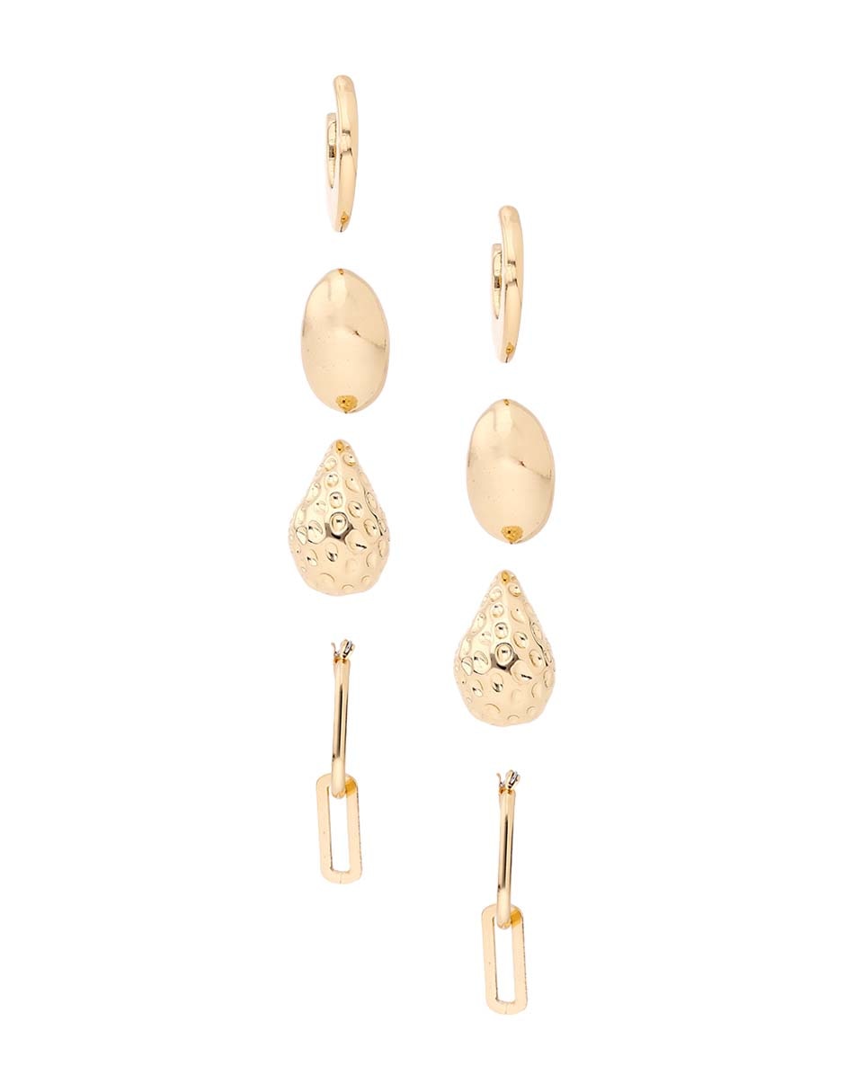 Set de aretes con acabado pulido