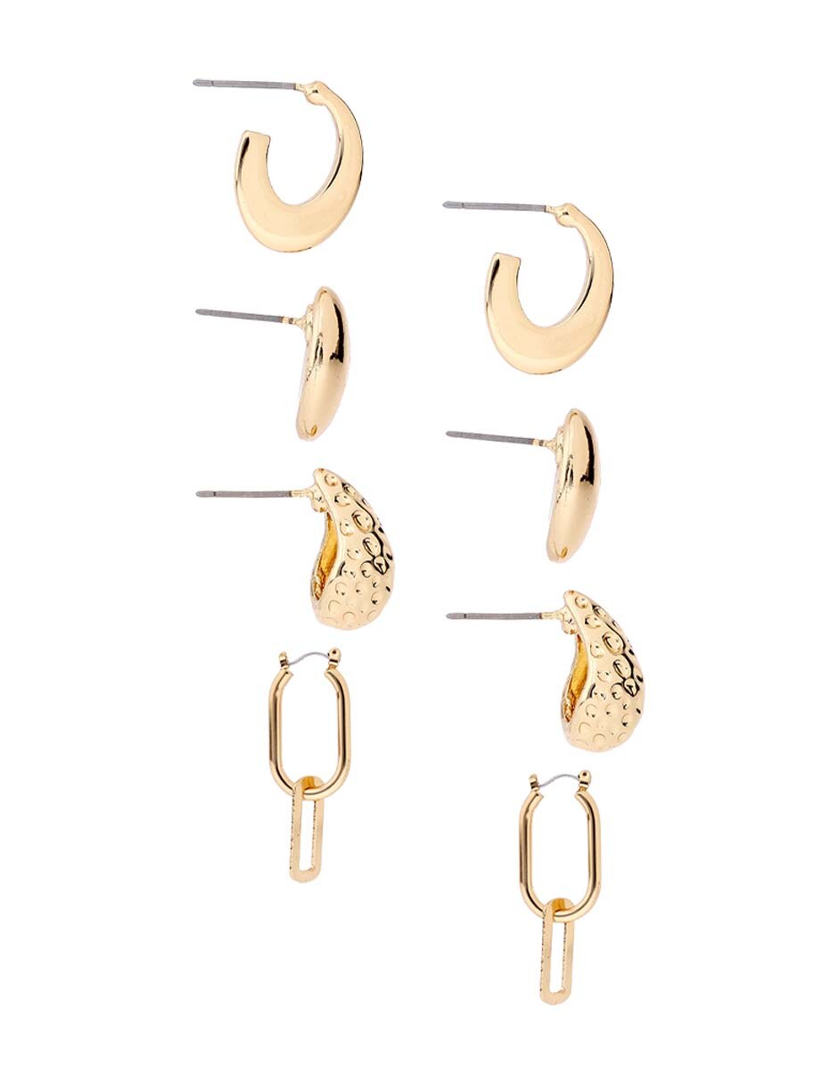 Set de aretes con acabado pulido 3