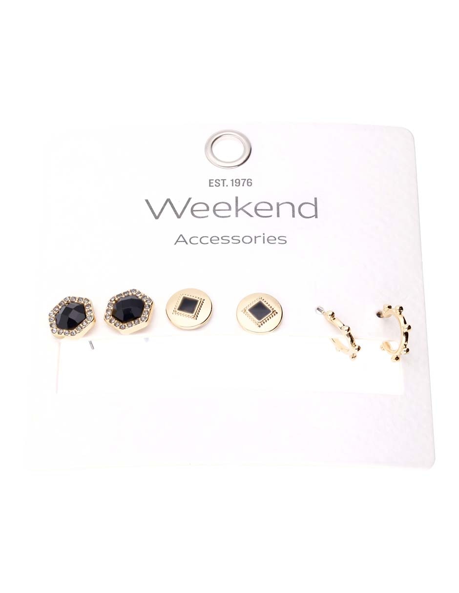 Set de aretes con acabado brillante