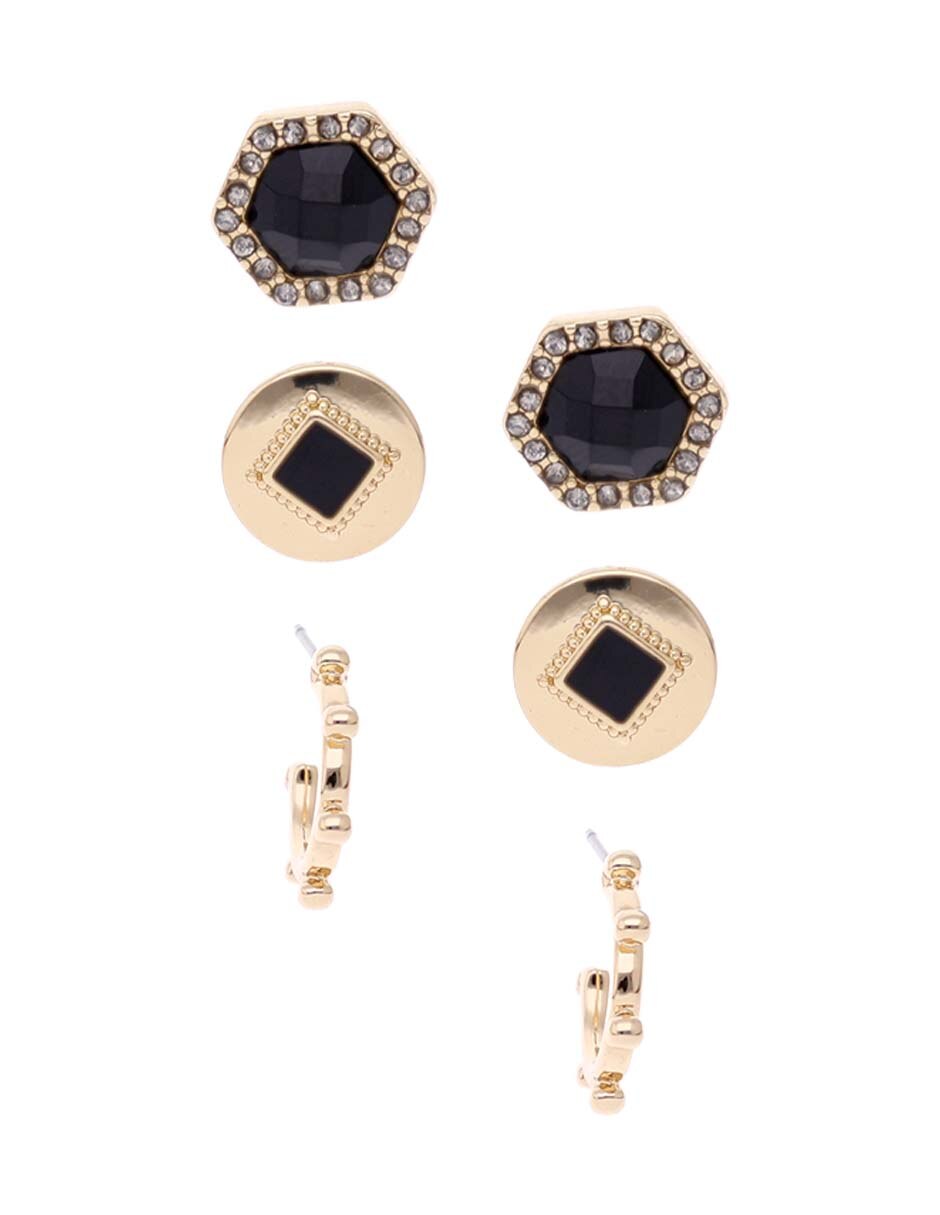 Set de aretes con acabado brillante 2