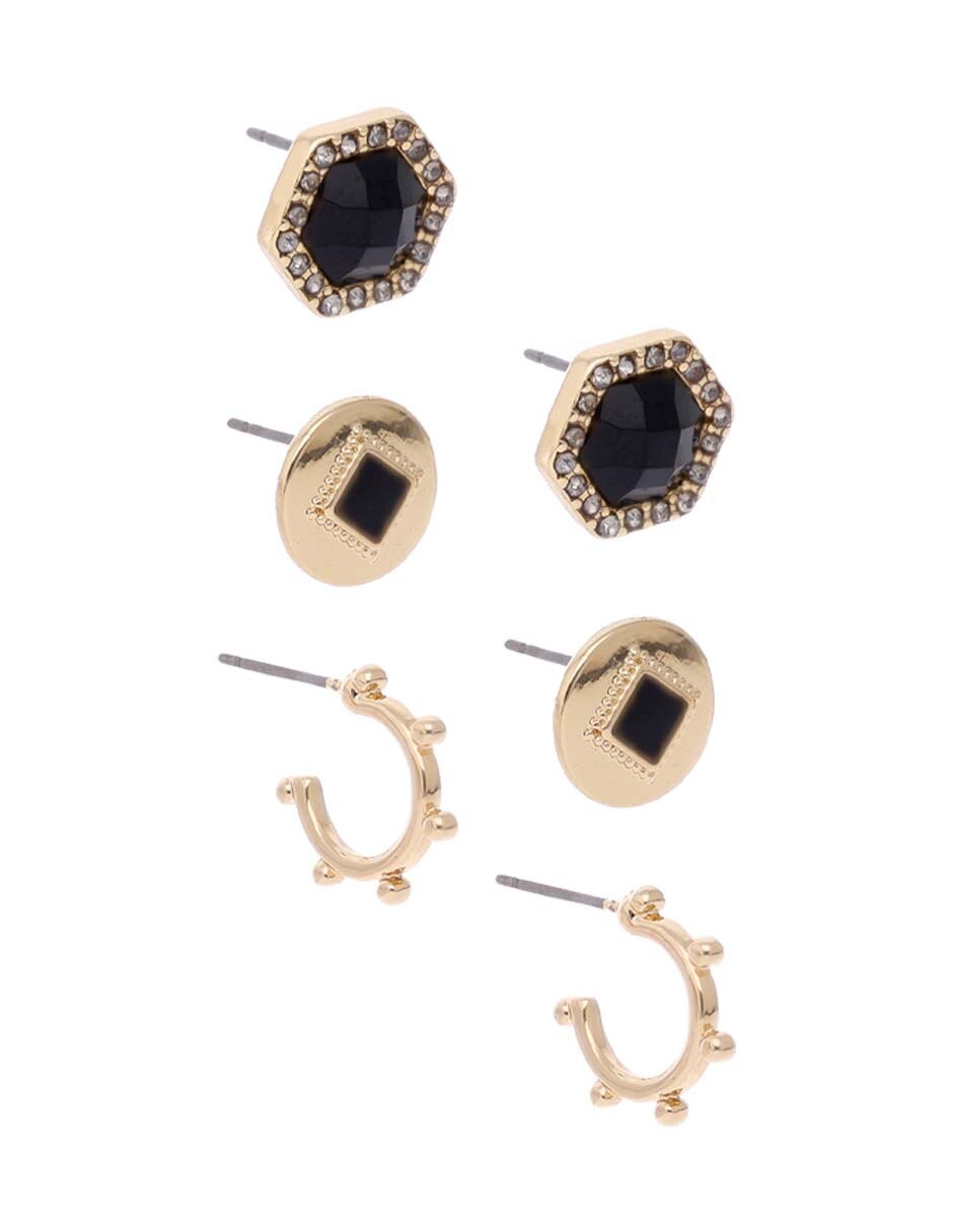 Set de aretes con acabado brillante 3