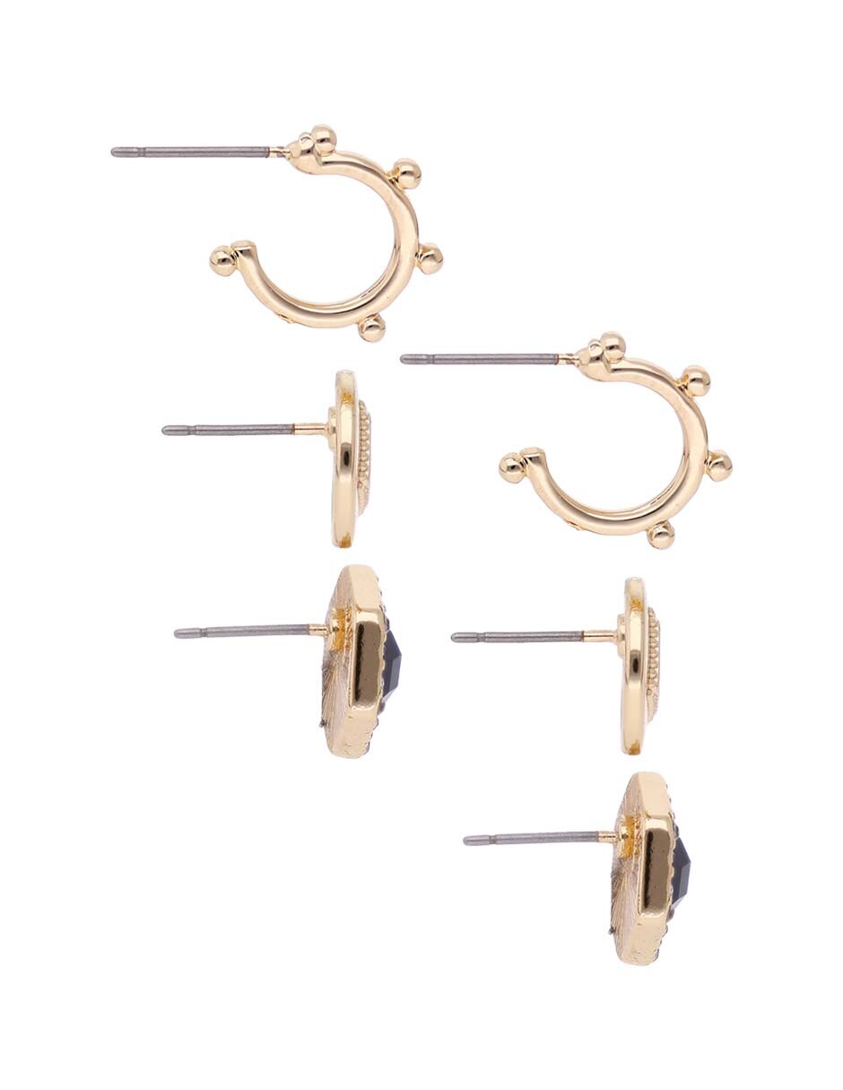 Set de aretes con acabado brillante 4