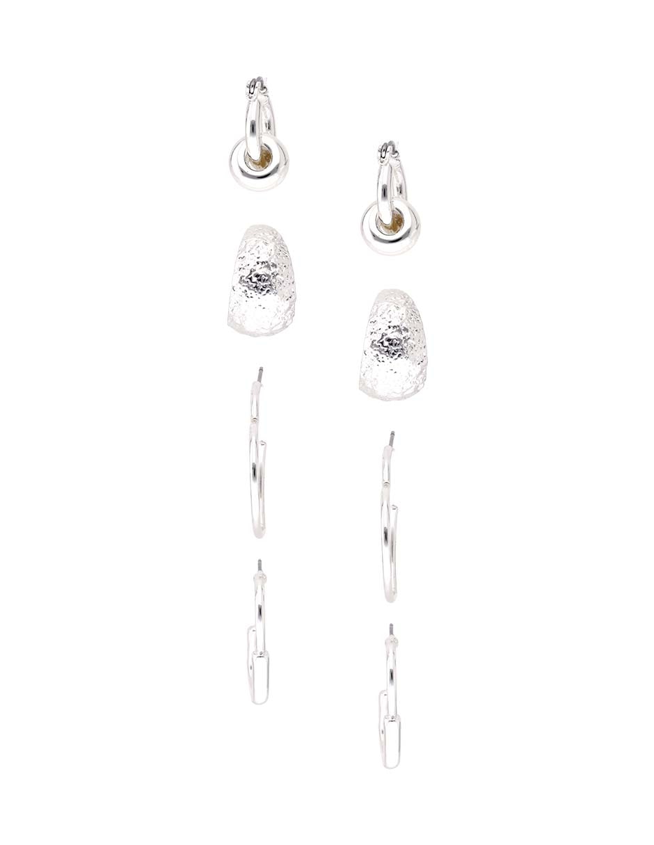 Set de aretes con acabado pulido