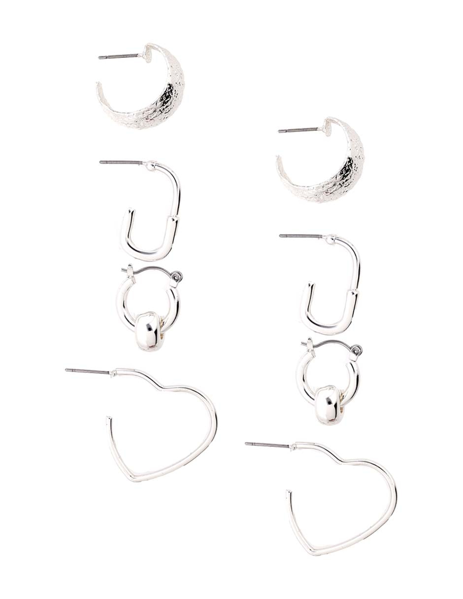 Set de aretes con acabado pulido 3