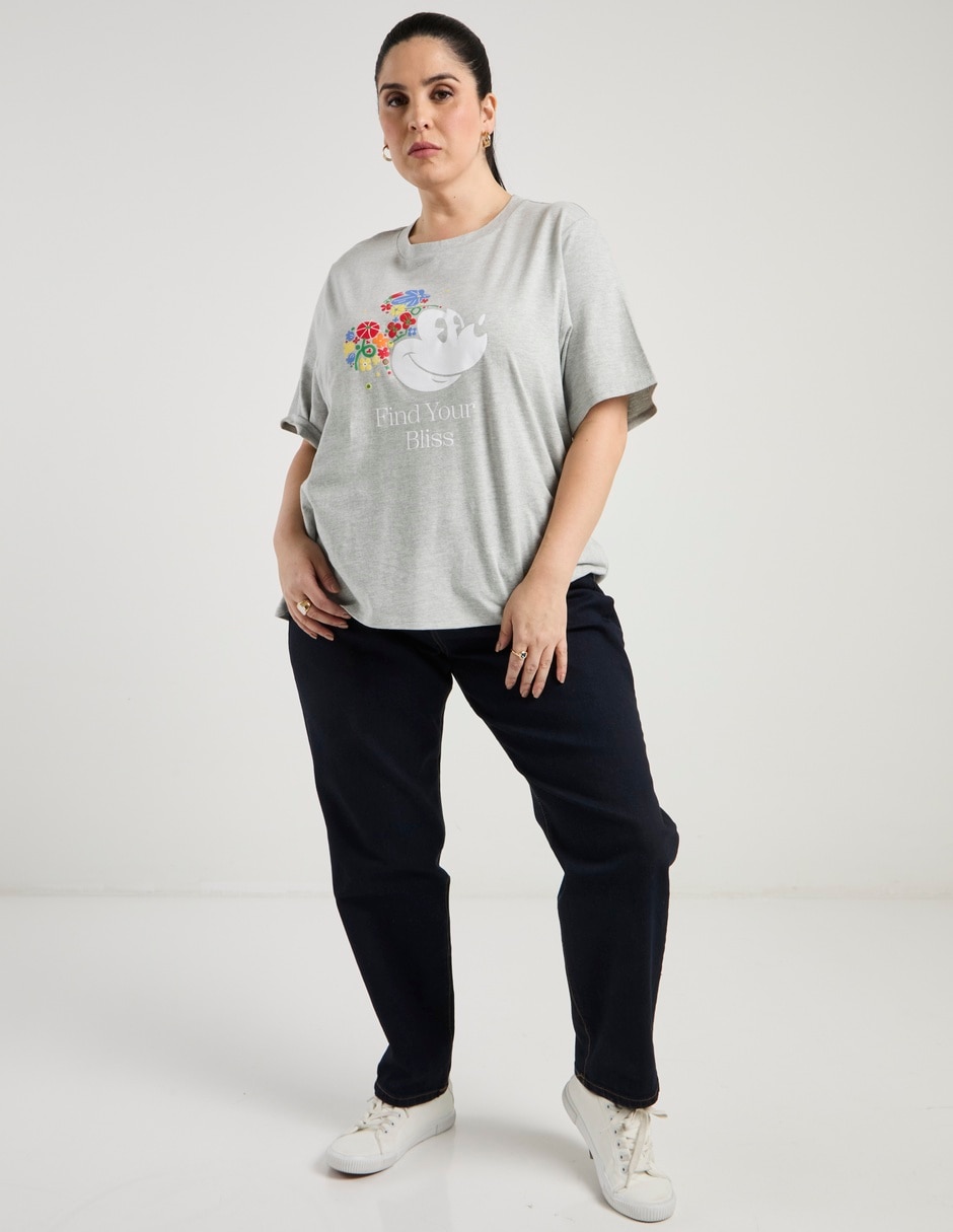 Playera manga al codo Mickey Mouse cuello redondo para mujer 2