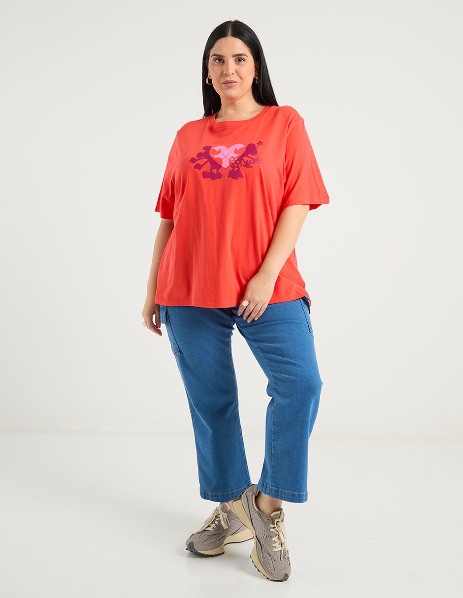 Playera manga corta Disney Dtr cuello redondo para mujer