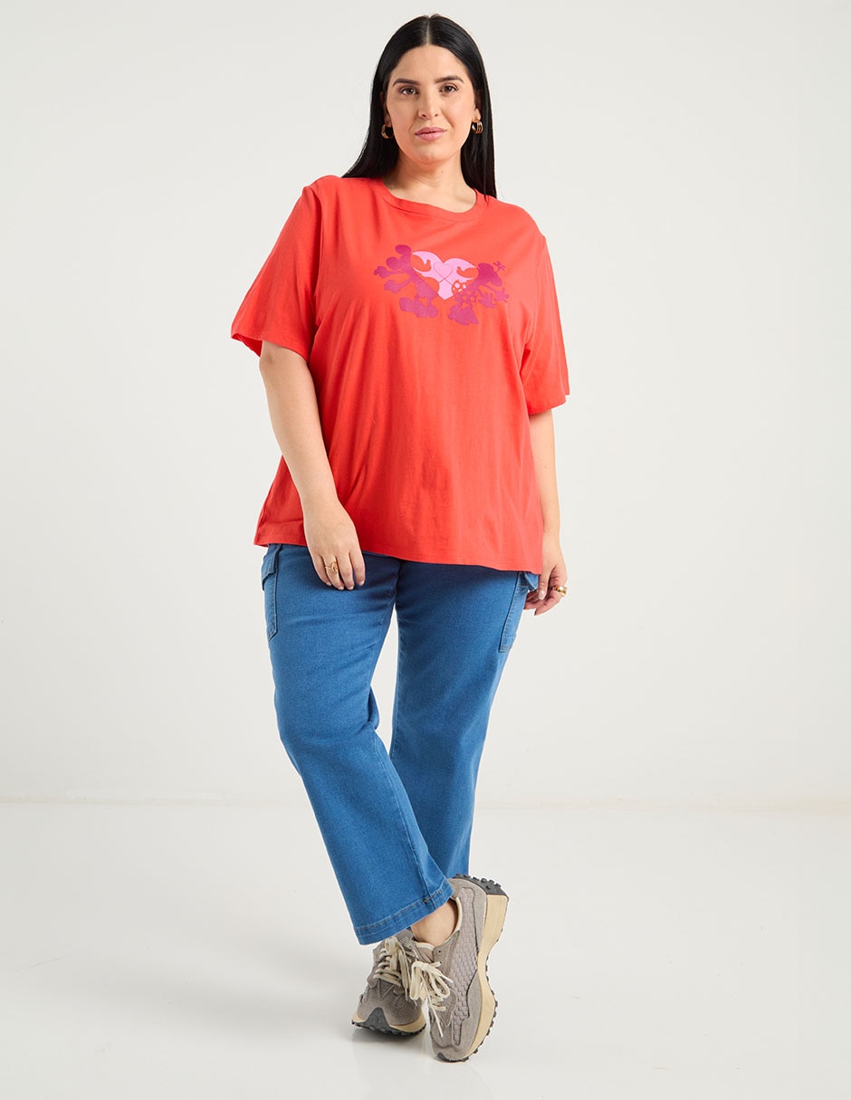 Playera manga corta Disney Dtr cuello redondo para mujer