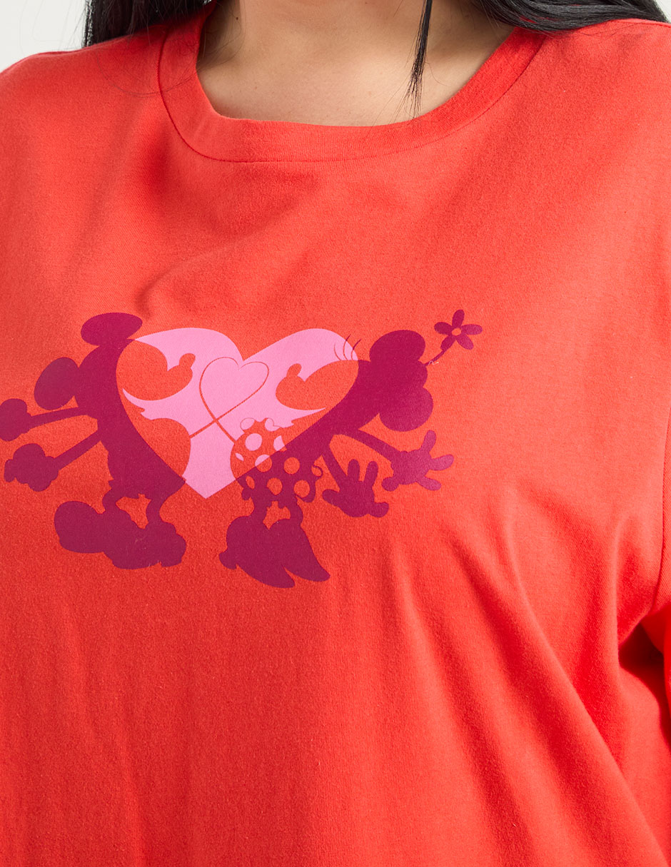 Playera manga corta Disney Dtr cuello redondo para mujer