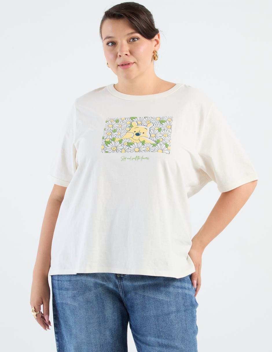 Playera manga corta disney dtr winnie pooh cuello redondo para mujer