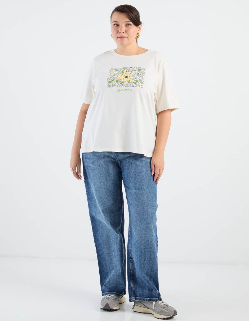 Playera manga corta disney dtr winnie pooh cuello redondo para mujer