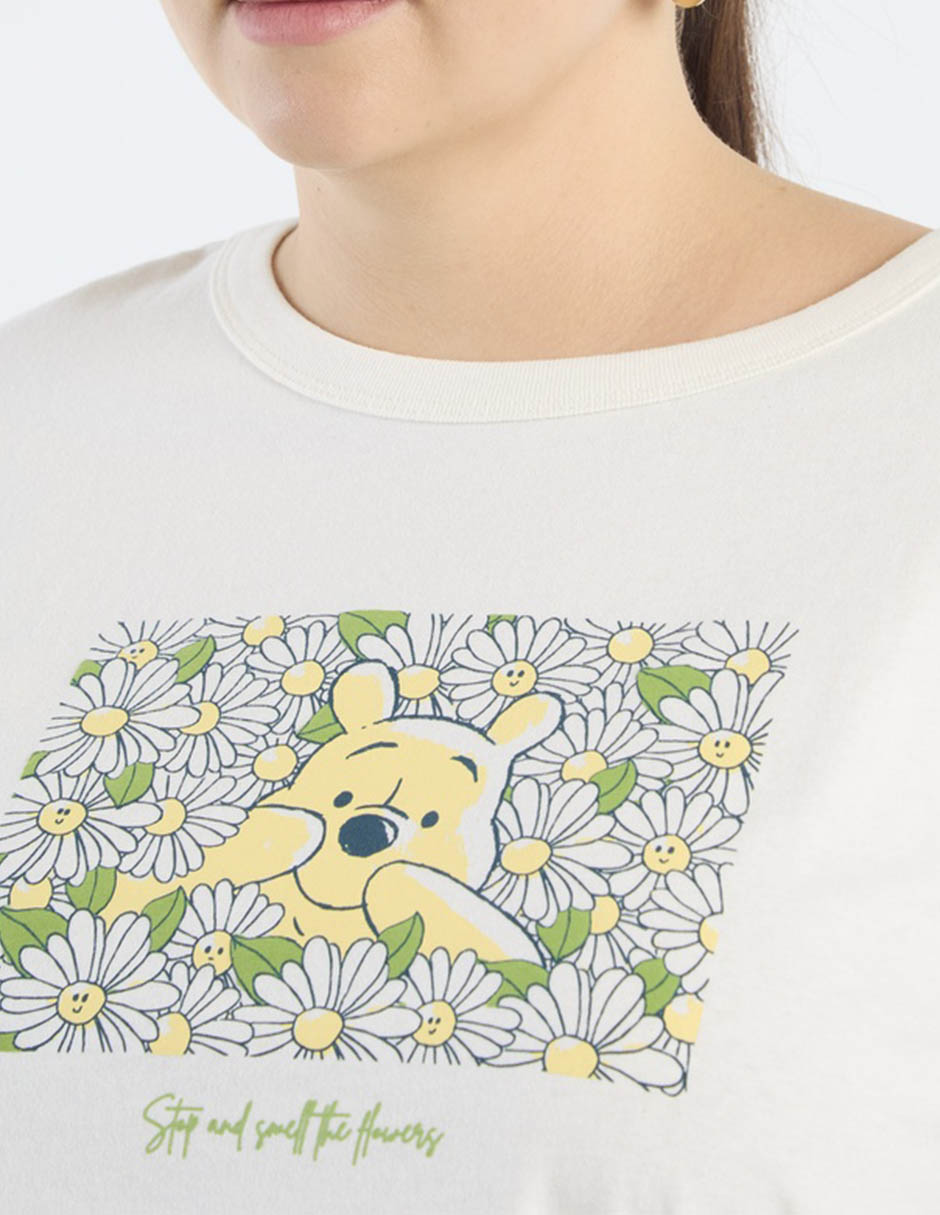 Playera manga corta disney dtr winnie pooh cuello redondo para mujer